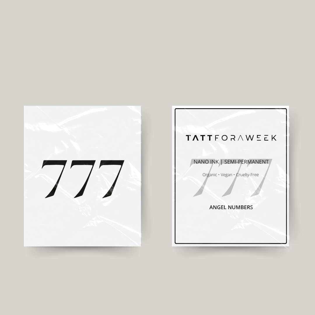 Tijdelijke tattoo angel numbers 777