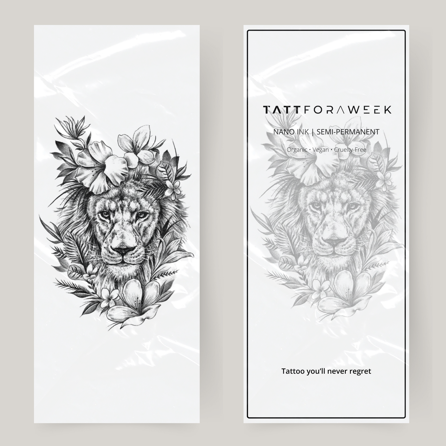 Grote nep tattoo tijger met bloemen