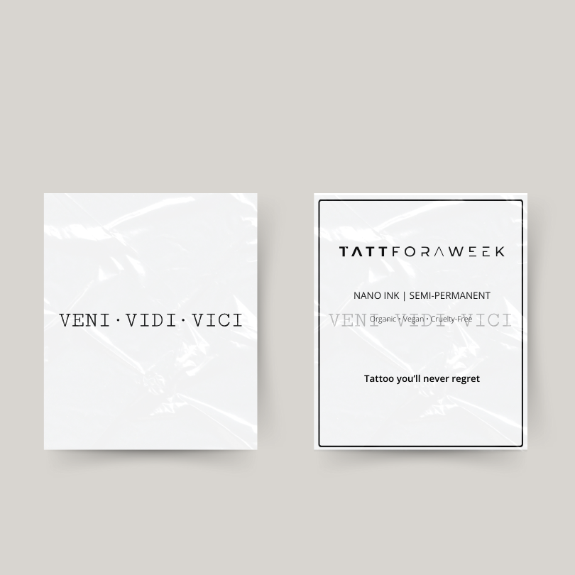 Tijdelijke tattoo veni vidi vici