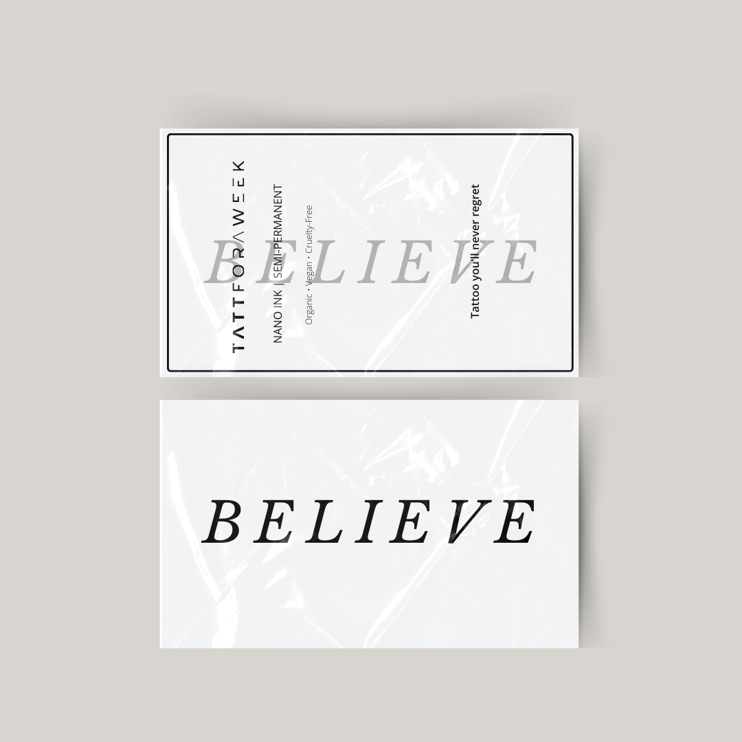 Tijdelijke tattoo believe in